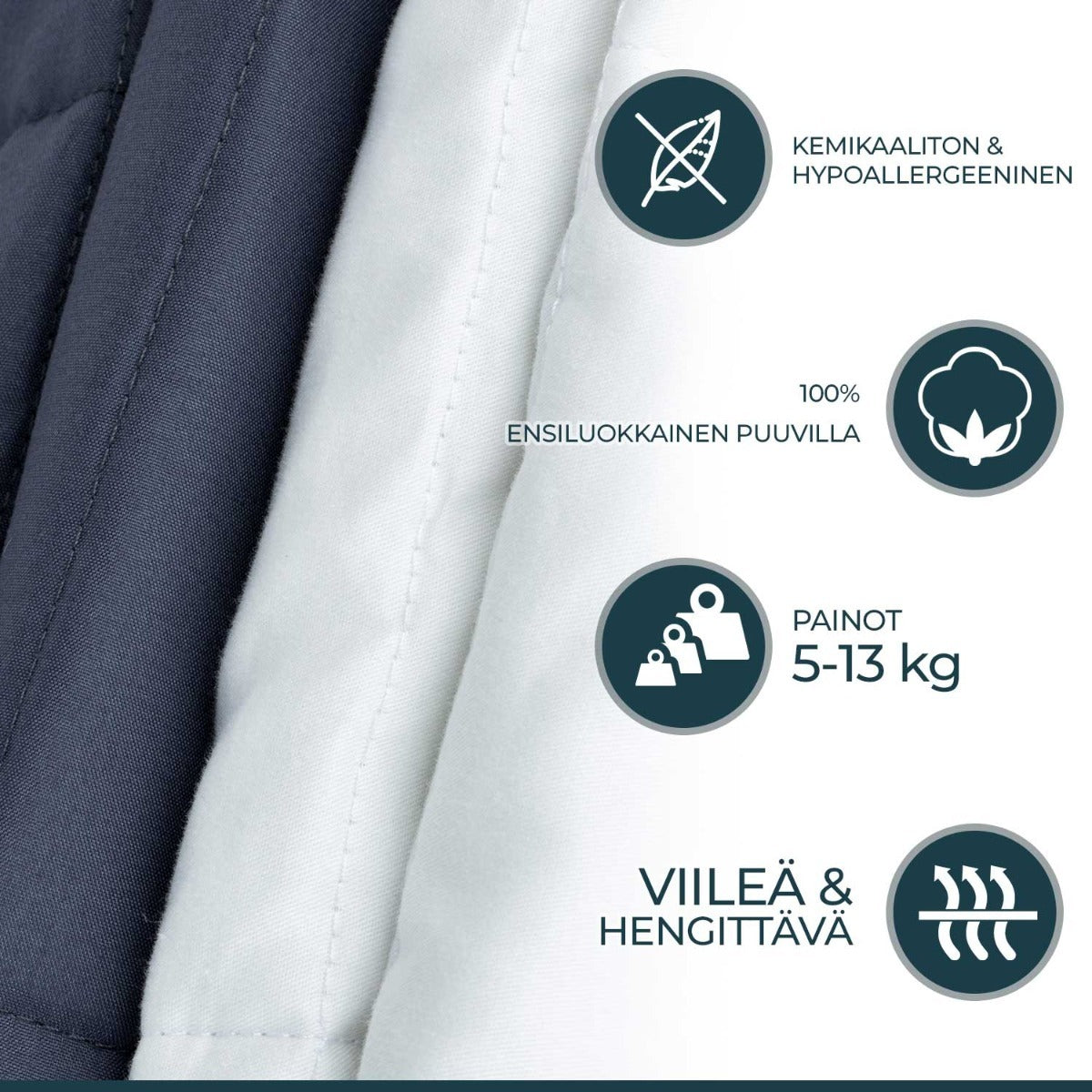 
              Polar Night Weighted Blanket 5-13kg, 150x200cm (cotton)